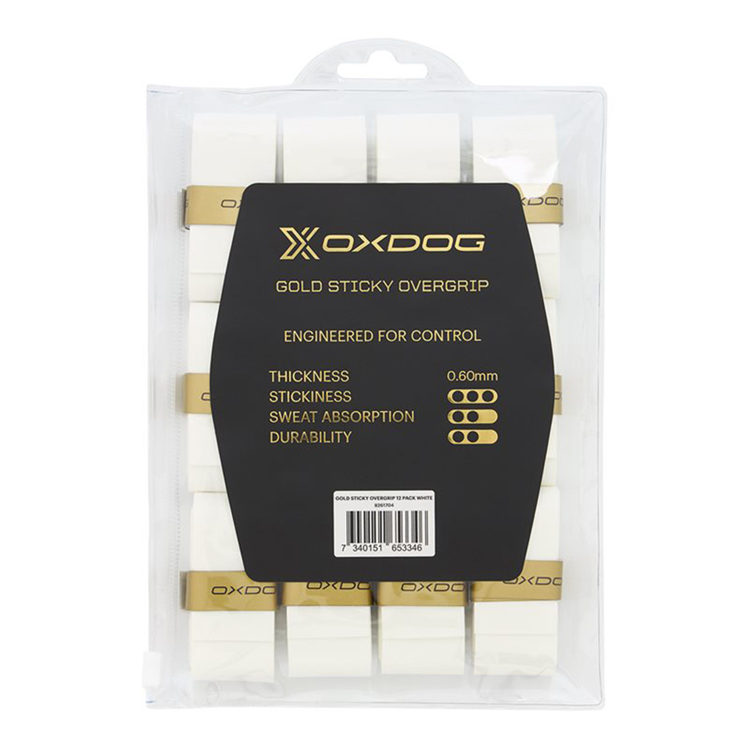 OXDOG GOLD STICKY OVERGRIP WHITE (X12)