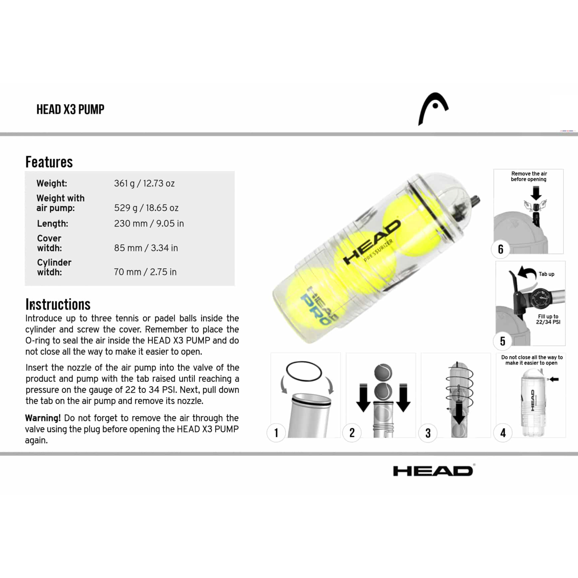 HEAD X3 PUMP BALL PRESSURIZER